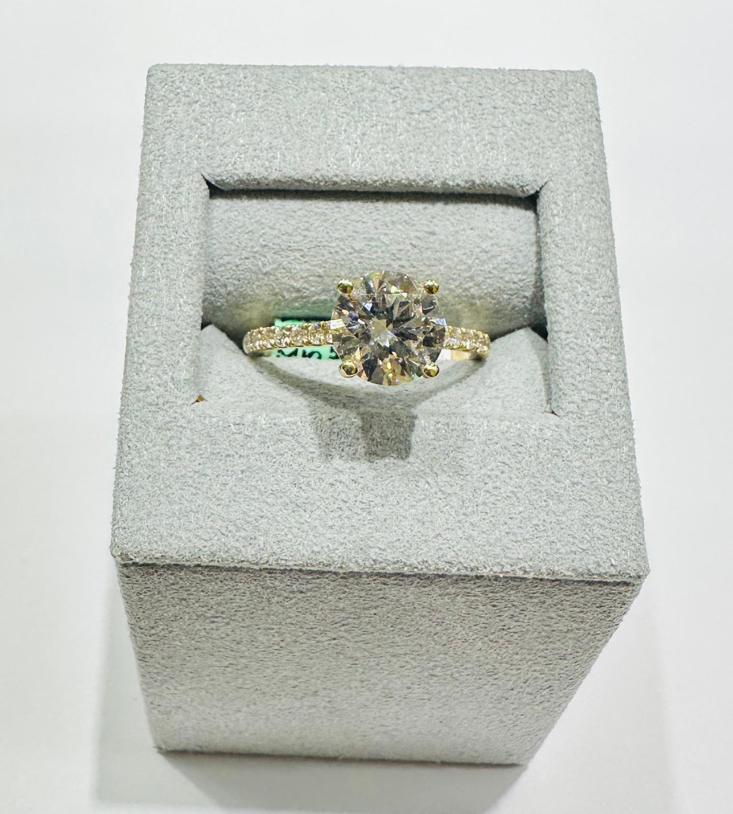 14K GOLD LAB GROWN DIAMOND RING-  2.35CTTW