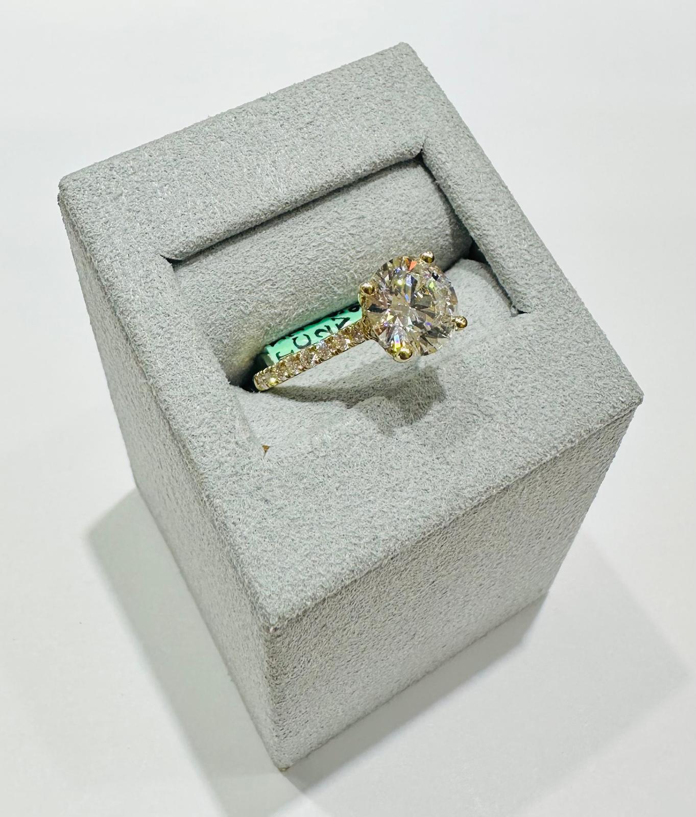 14K GOLD LAB GROWN DIAMOND RING-  2.35CTTW