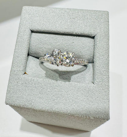 14K WHITE GOLD LAB GROWN DIAMOND RING V3-  1.15CT
