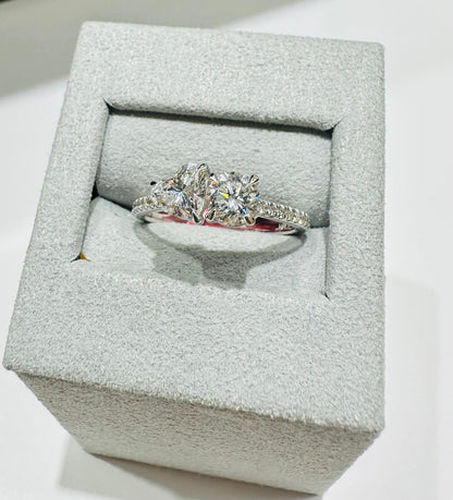 14K WHITE GOLD LAB GROWN DIAMOND RING V3-  1.15CT