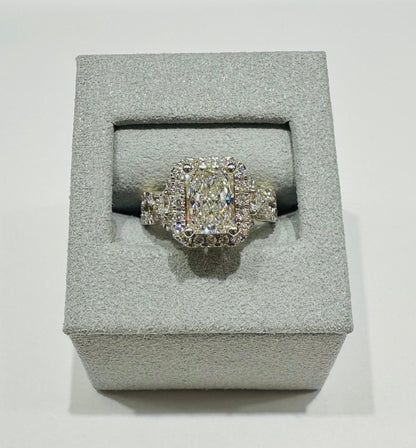 14K GOLD LAB GROWN DIAMOND RING VS-  2.96TC/CT2.00