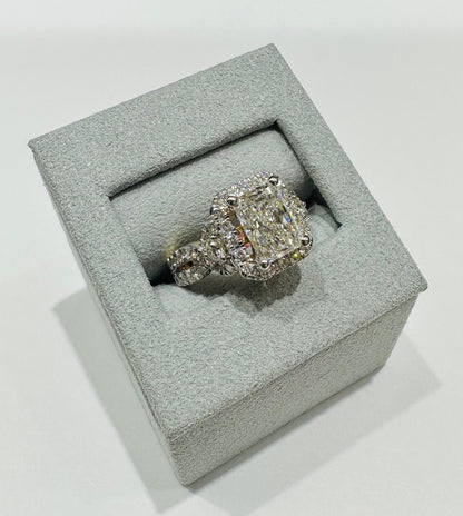 14K GOLD LAB GROWN DIAMOND RING VS-  2.96TC/CT2.00