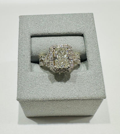 14K GOLD LAB GROWN DIAMOND RING VS-  2.96TC/CT2.00