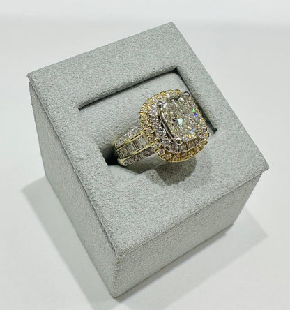 14K GOLD LAB GROWN DIAMOND RING VS-  3.09TC/CT2.00