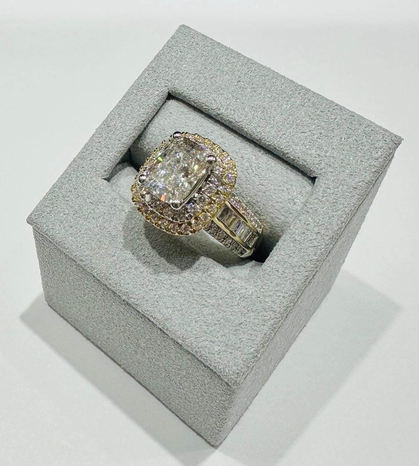 14K GOLD LAB GROWN DIAMOND RING VS-  3.09TC/CT2.00