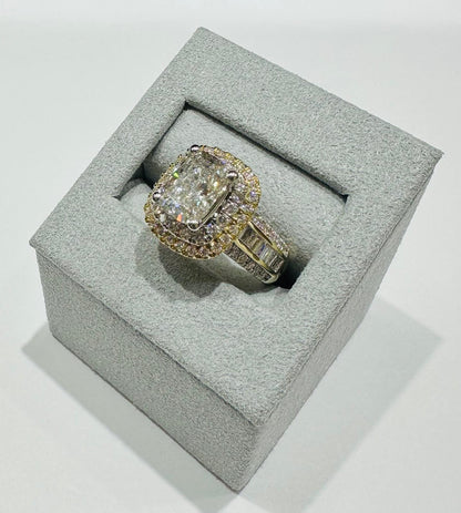14K GOLD LAB GROWN DIAMOND RING VS-  3.09TC/CT2.00