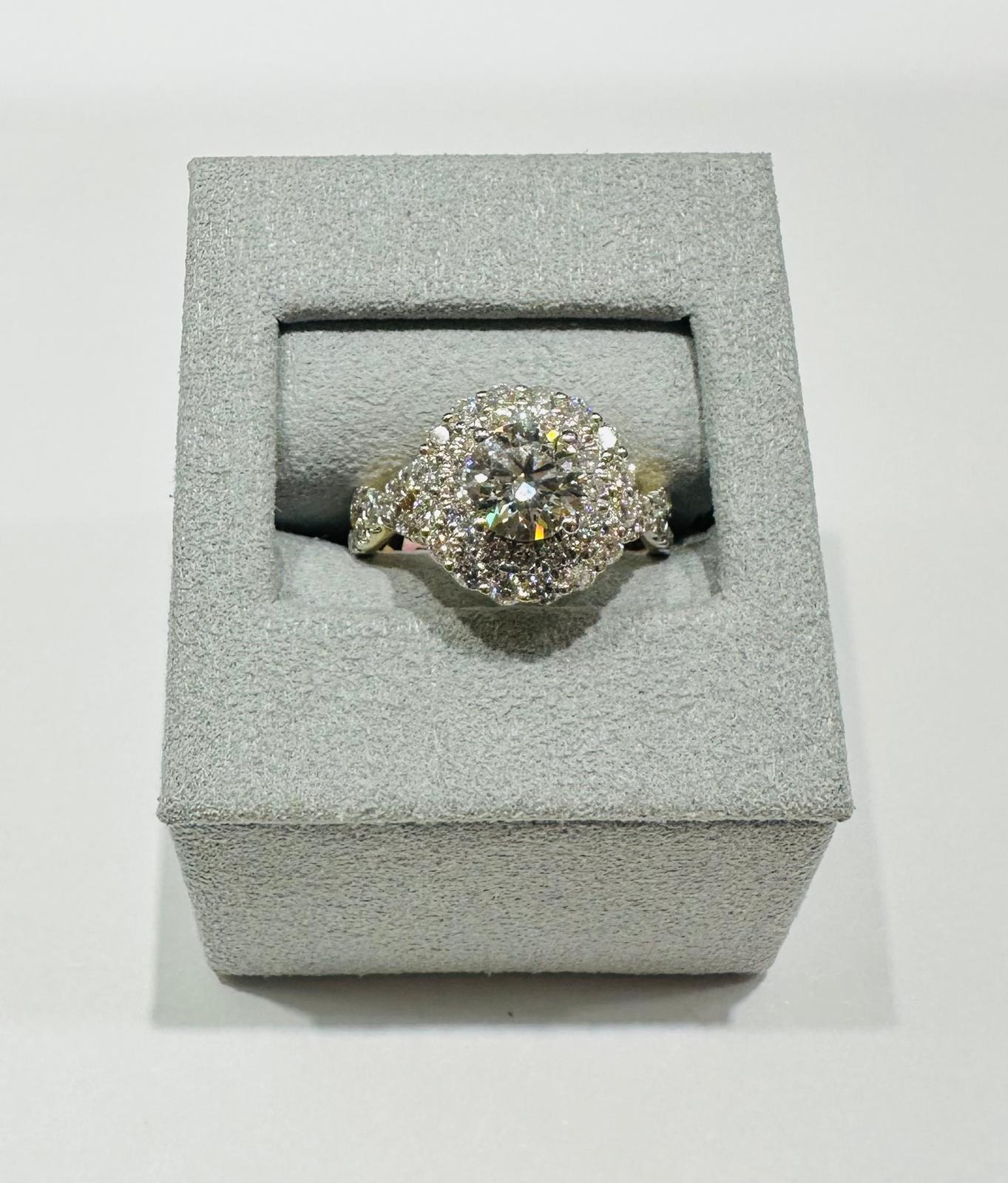 14K GOLD LAB GROWN DIAMOND RING VS-  2.08TC/CT1.03
