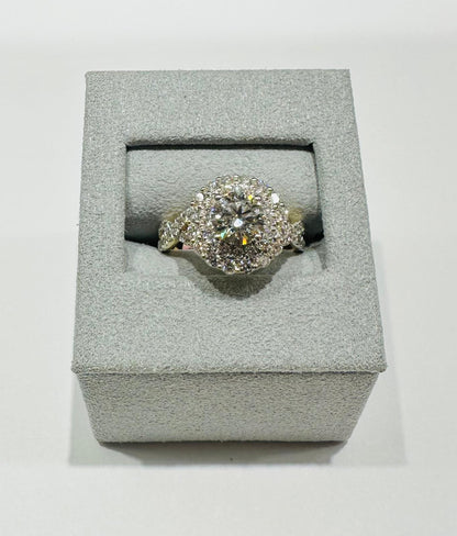 14K GOLD LAB GROWN DIAMOND RING VS-  2.08TC/CT1.03