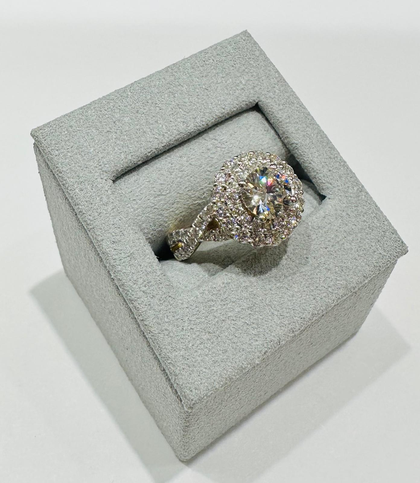14K GOLD LAB GROWN DIAMOND RING VS-  2.08TC/CT1.03