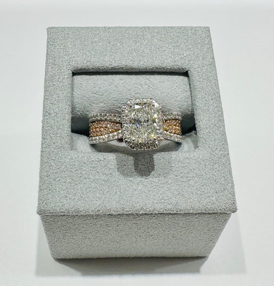 14K GOLD LAB GROWN DIAMOND RING VS-  1.80TC/CT1.00