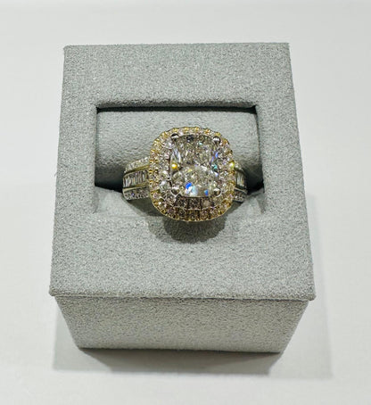14K GOLD LAB GROWN DIAMOND RING VS-  3.09TC/CT2.00