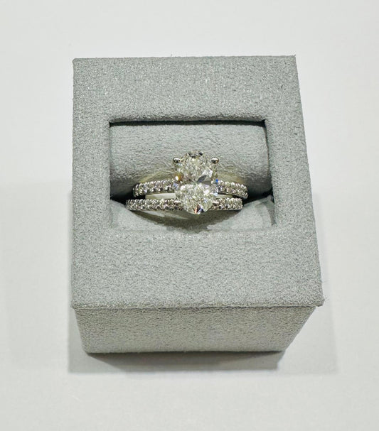 14K GOLD LAB GROWN DIAMOND RING VS-  2.50CT/2.00OVL