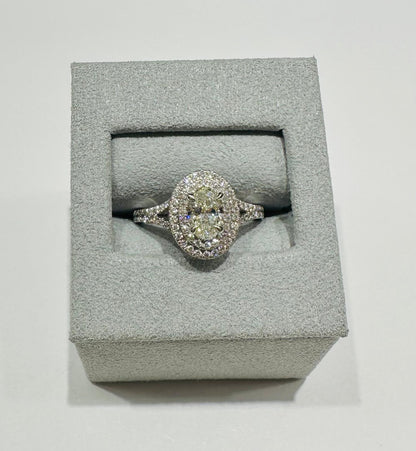 14K GOLD LAB GROWN DIAMOND RING VS-  1.25CT/0.75OVL