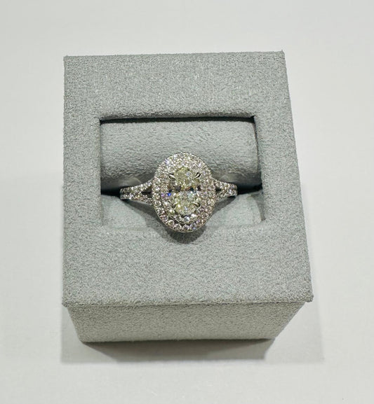 14K GOLD LAB GROWN DIAMOND RING VS-  1.25CT/0.75OVL