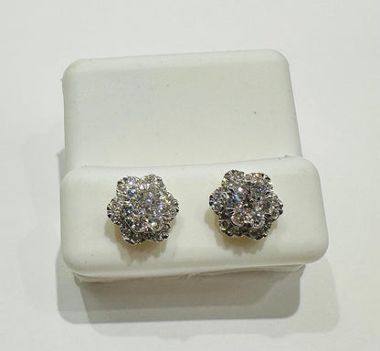10K GOLD LAB GROWN DIAMOND EARRINGS VS- 0.99CTW