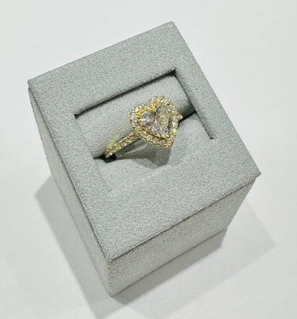 14K GOLD LAB GROWN DIAMOND HEART RNG VS- 2.01CTTW
