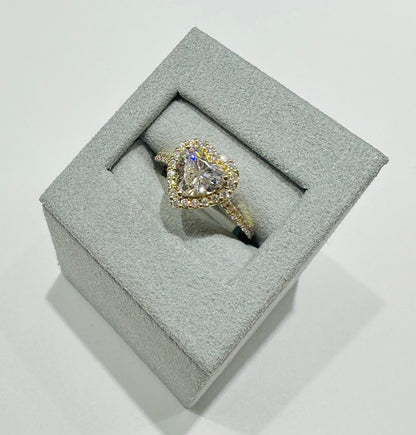 14K GOLD LAB GROWN DIAMOND HEART RNG VS- 2.01CTTW