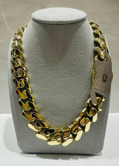 10K GOLD MONACO MIAMI CUBAN LINK CHAIN- WEIGHT: 66.7gm   22"   16.65mm