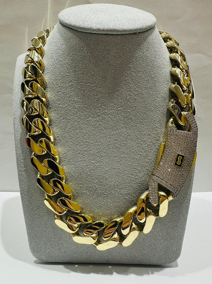 10K GOLD MONACO MIAMI CUBAN LINK CHAIN- WEIGHT: 71.8gm   24"   16.68mm