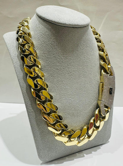 10K GOLD MONACO MIAMI CUBAN LINK CHAIN- WEIGHT: 71.8gm   24"   16.68mm
