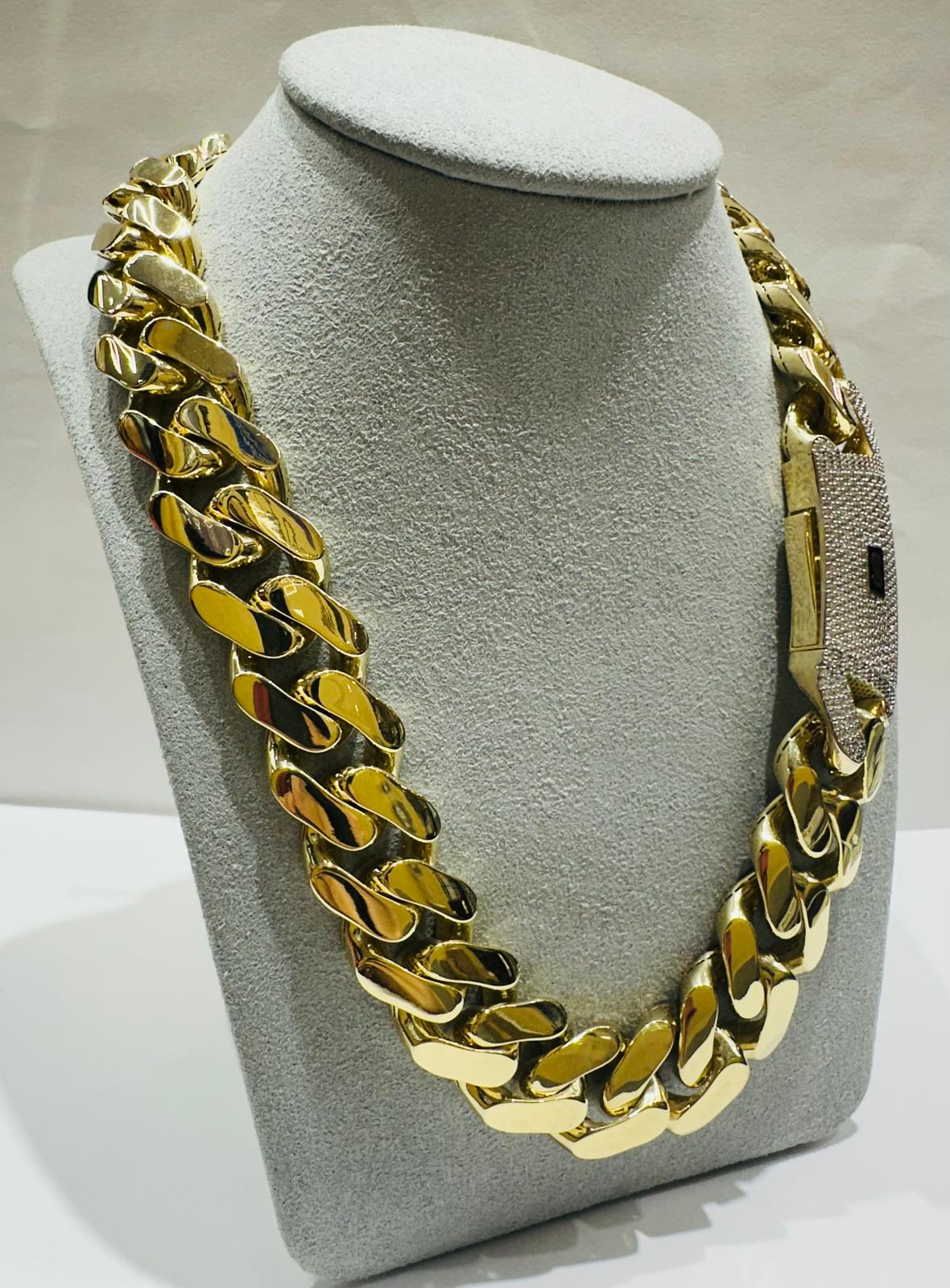 10K GOLD MONACO MIAMI CUBAN LINK CHAIN- WEIGHT: 79.2gm   26"   16.78mm