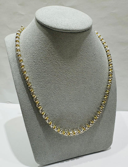 10K GOLD MOON CUT BEAD LINK CHAIN- WEIGHT: 20.6gm  20"  3.69mm