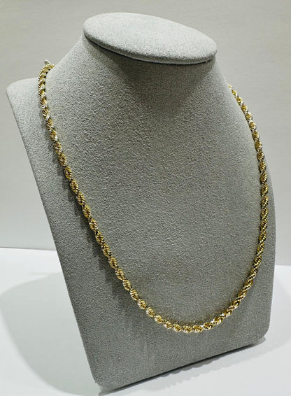 10K SOLID GOLD TWO TONED ROPE CHAIN- WEIGHT:  23.2gm  26"  2.80mm