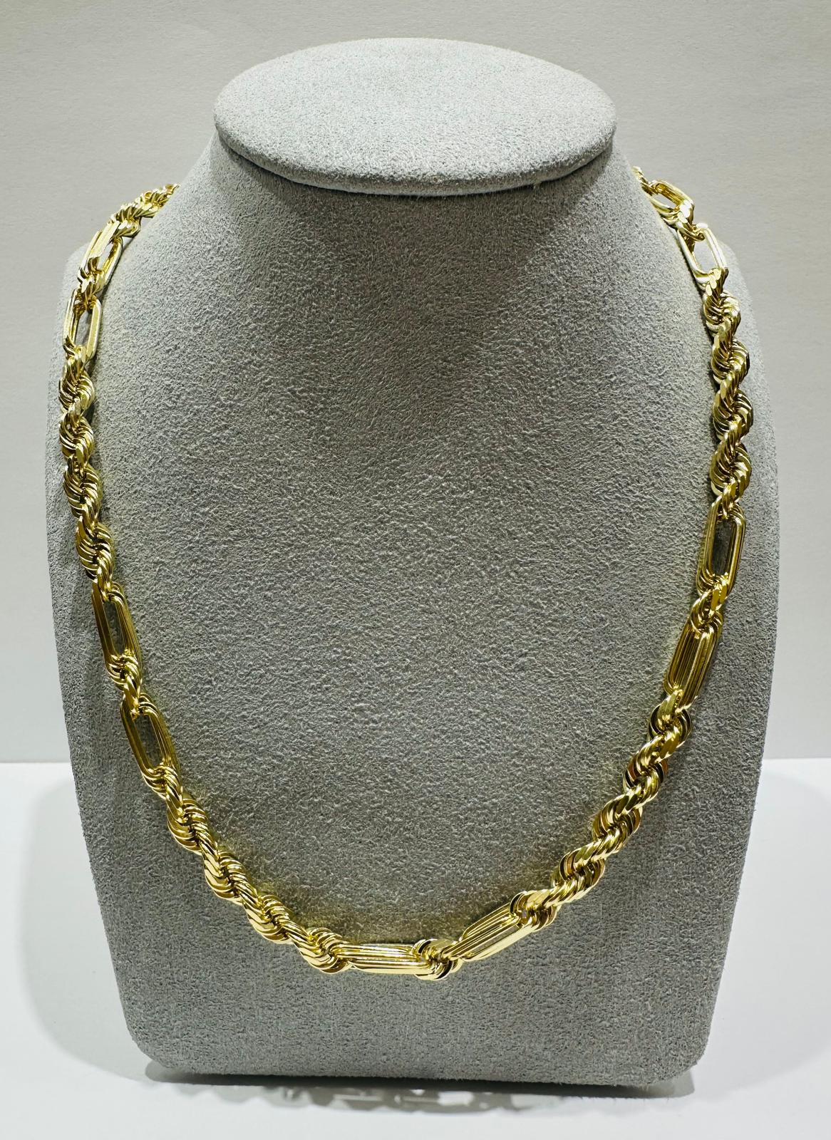 10K SOLID GOLD MILANO ROPE CHAIN- WEIGHT:  38.6gm  20"  4.60mm
