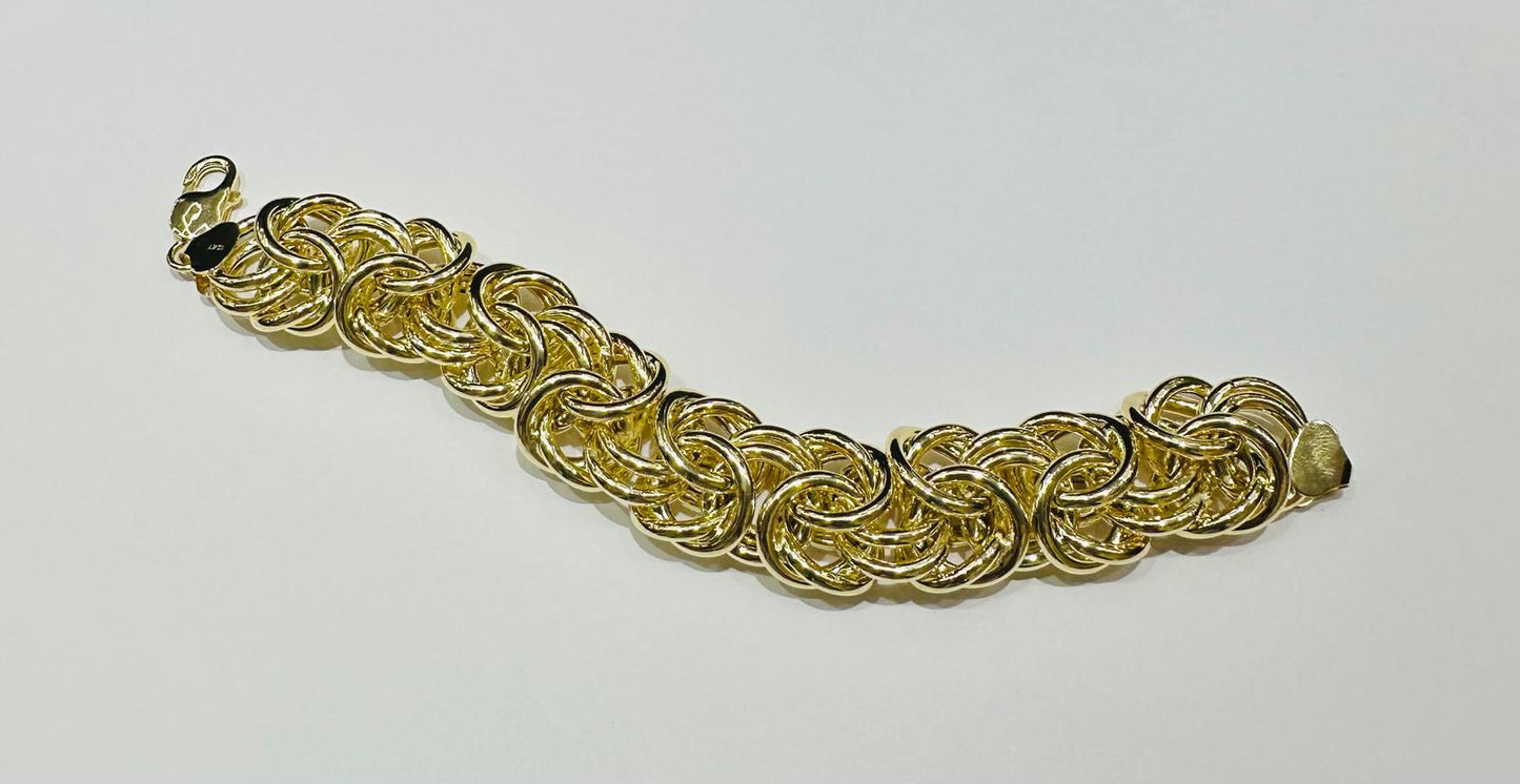 10K GOLD BYZANTINE LINK BRACELET-  7"  WEIGHT: 26.9gm