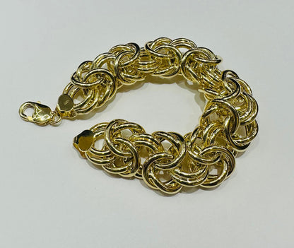 10K GOLD BYZANTINE LINK BRACELET-  7"  WEIGHT: 26.9gm