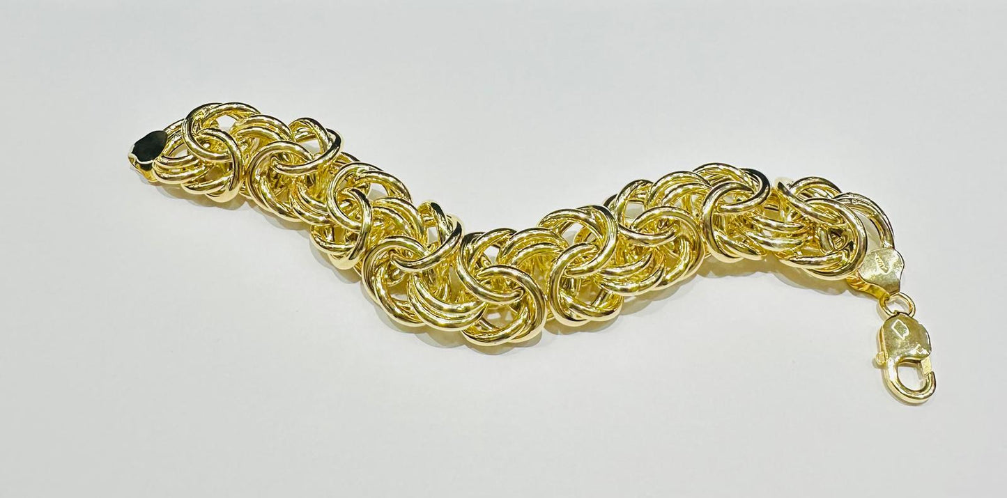 10K GOLD BYZANTINE LINK BRACELET-  7"  WEIGHT: 26.9gm