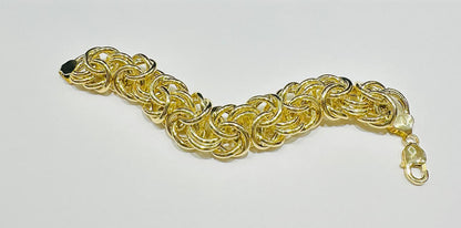 10K GOLD BYZANTINE LINK BRACELET-  7"  WEIGHT: 26.9gm