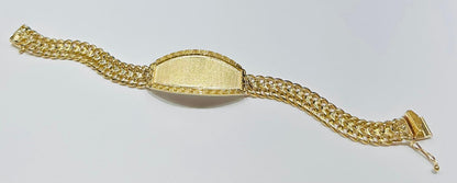 10K GOLD PETATILLO LINK ID BRACELET-  8"  WEIGHT: 27.4gm