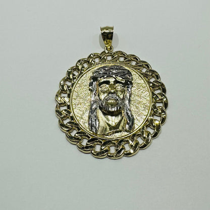 10K GOLD TWO TONED JESUS PENDANT-  WEIGHT: 12.6gm