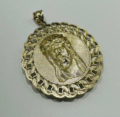 10K GOLD TWO TONED JESUS PENDANT-  WEIGHT: 12.6gm