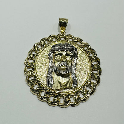 10K GOLD TWO TONED JESUS PENDANT-  WEIGHT: 12.6gm