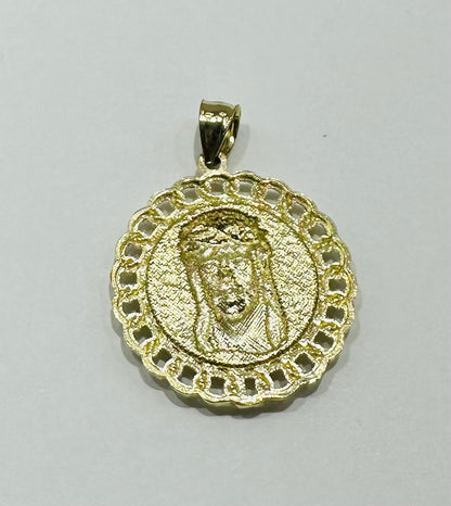 10K GOLD TWO TONED JESUS PENDANT-  WEIGHT: 2.2gm