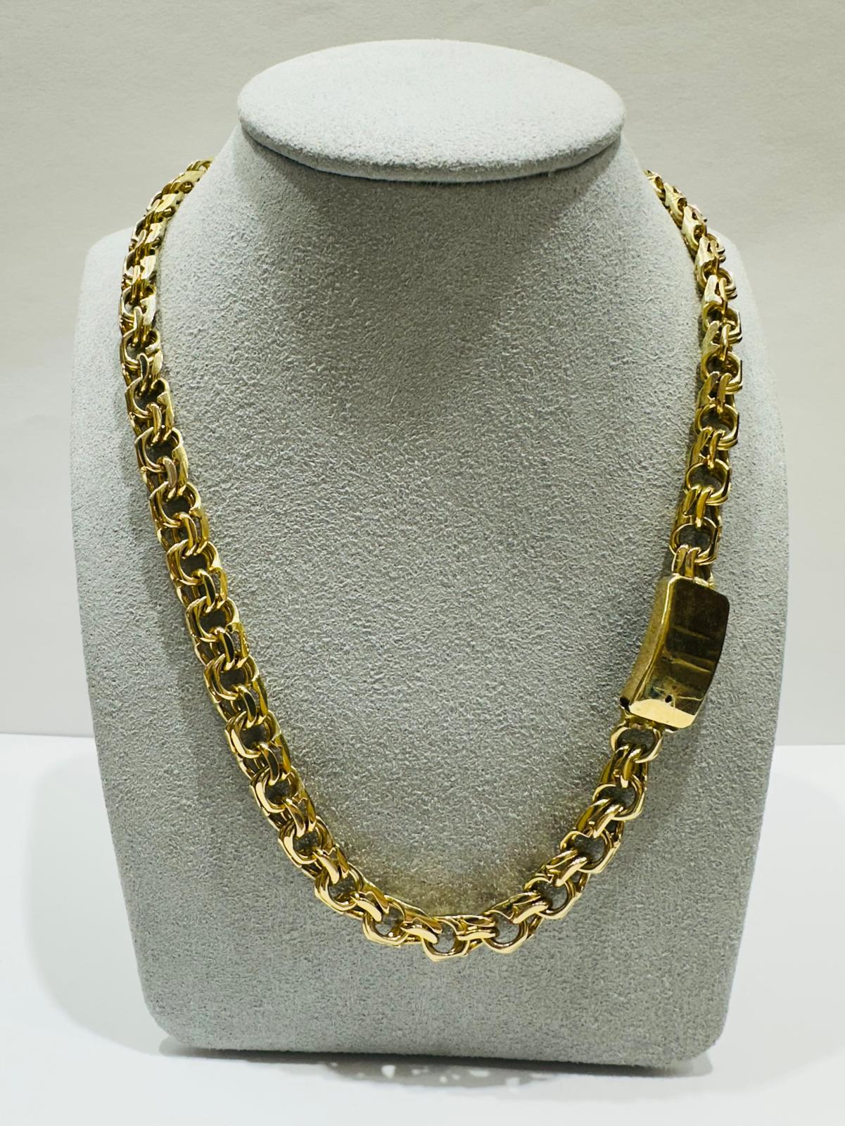 10K GOLD CHINO LINK CHAIN- WEIGHT:  42.5gm   17"   7.75mm