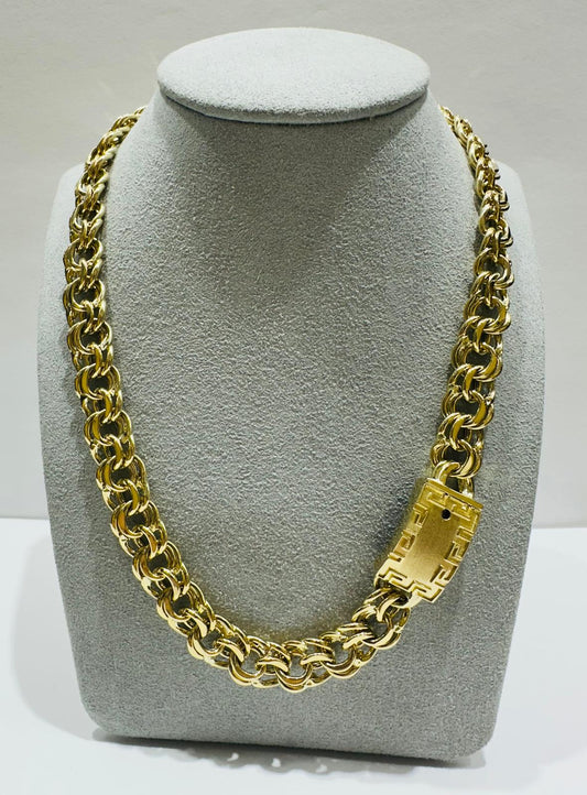 10K GOLD CHINO LINK CHAIN- WEIGHT:  48.6gm   24"   10.60mm