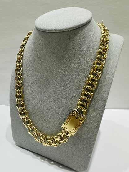 10K GOLD CHINO LINK CHAIN- WEIGHT:  48.6gm   24"   10.60mm