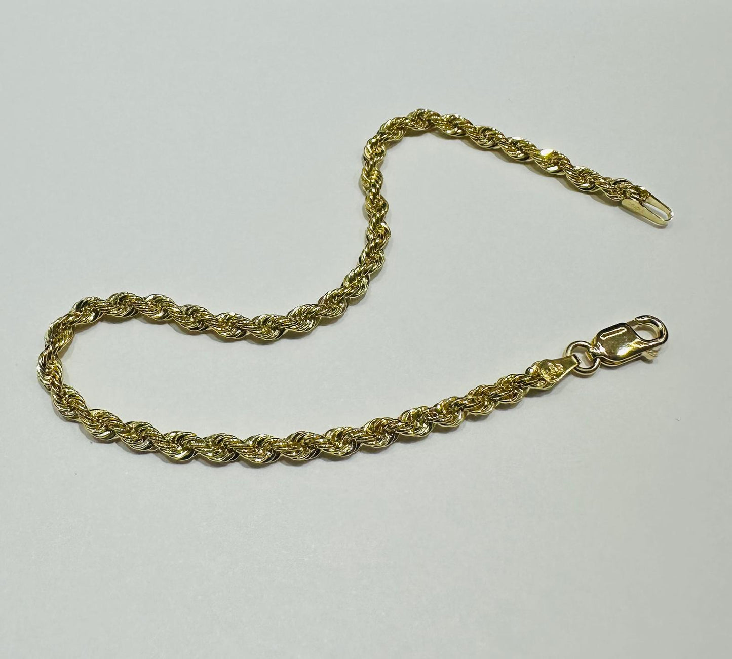 10K GOLD ROPE BRACELET- WEIGHT:  2.0gm   7"   2.65mm