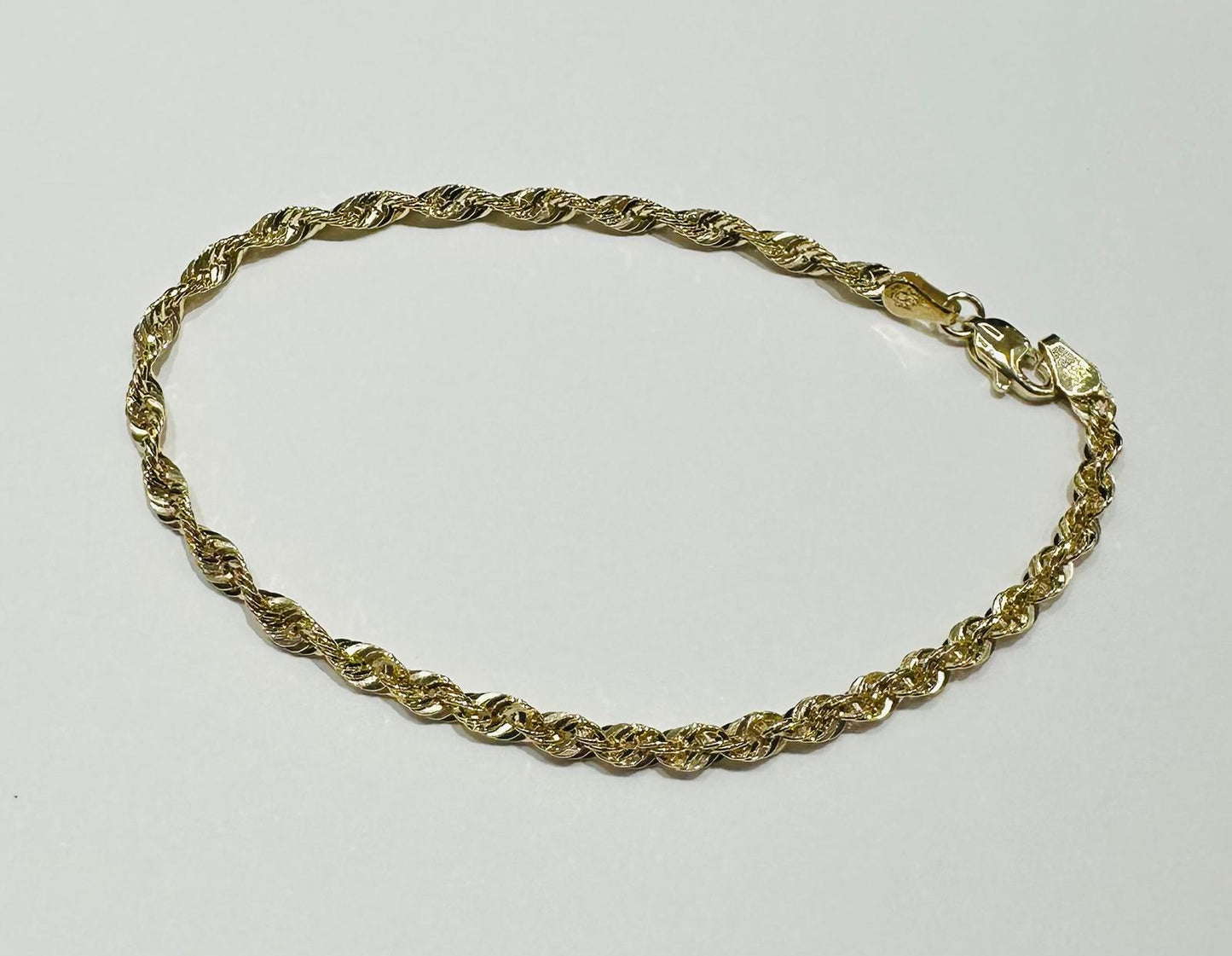 10K GOLD ROPE BRACELET- WEIGHT:  2.2gm   8"   2.95mm