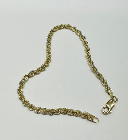 10K GOLD ROPE BRACELET- WEIGHT:  1.9gm   7"   2.95mm