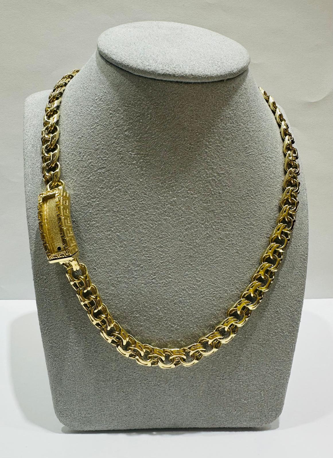 10K GOLD CHINO LINK CHAIN- WEIGHT:  54.0gm   18"   7.50mm