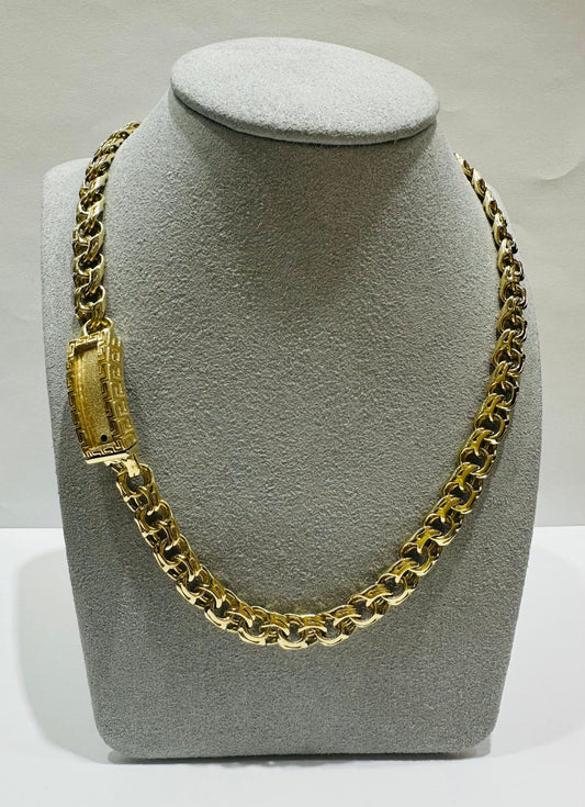 10K GOLD CHINO LINK CHAIN- WEIGHT:  54.0gm   18"   7.50mm