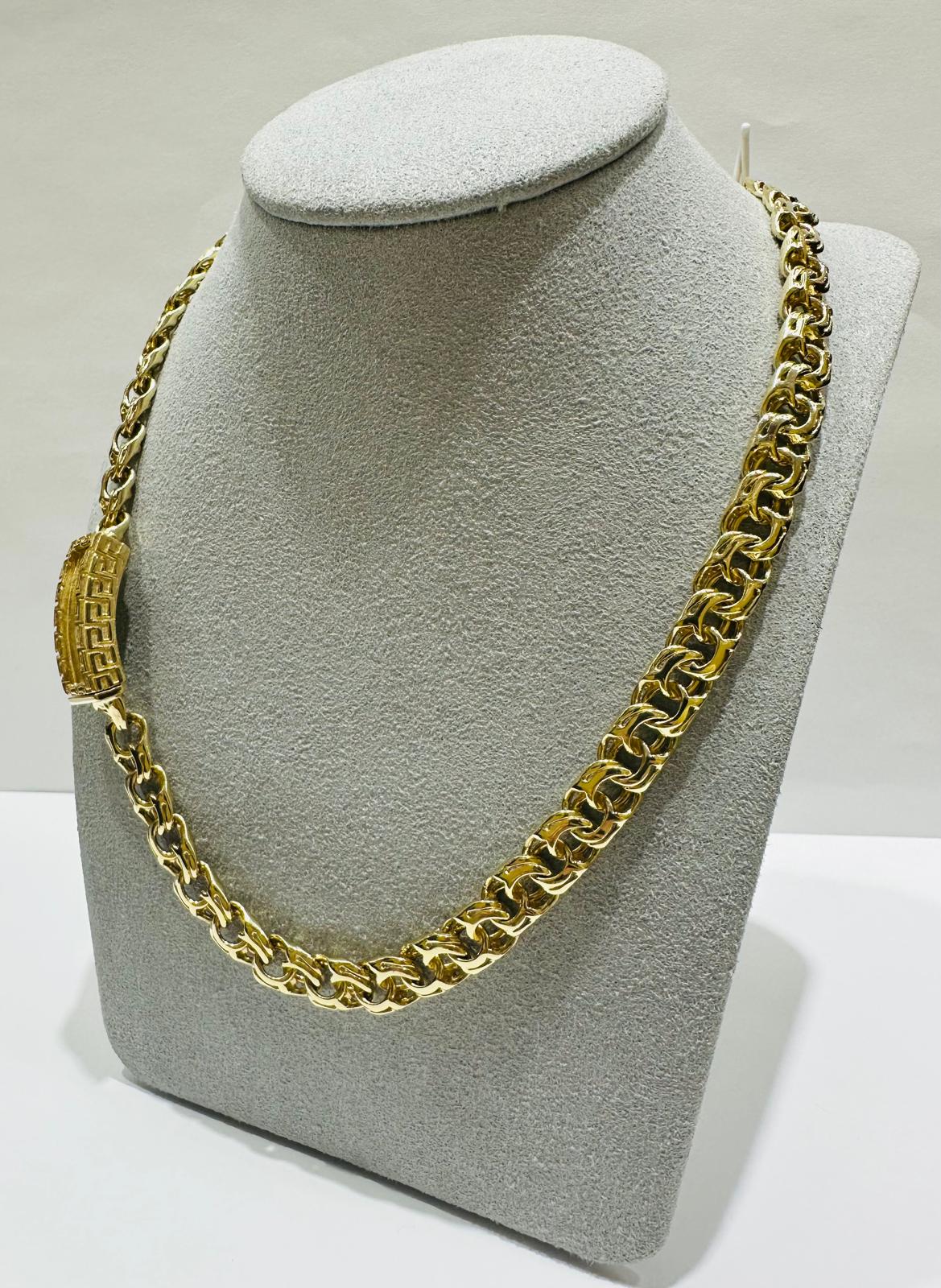 10K GOLD CHINO LINK CHAIN- WEIGHT:  54.0gm   18"   7.50mm