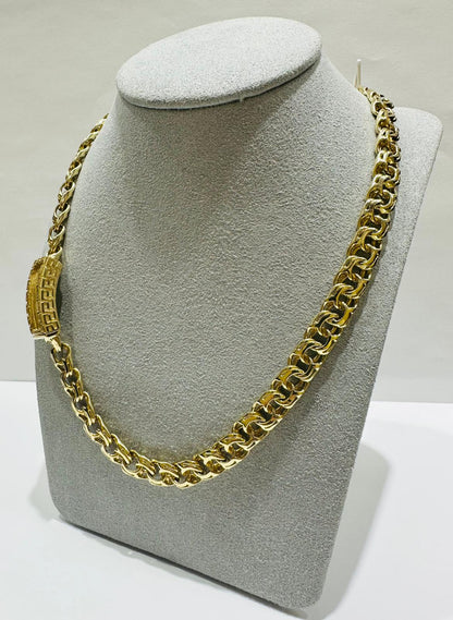 10K GOLD CHINO LINK CHAIN- WEIGHT:  54.0gm   18"   7.50mm
