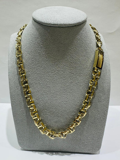 10K GOLD T-BONE LINK CHAIN- WEIGHT:  60.6gm   23"   7.25mm