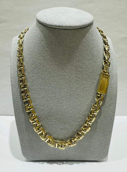 10K GOLD T-BONE LINK CHAIN- WEIGHT:  60.6gm   23"   7.25mm