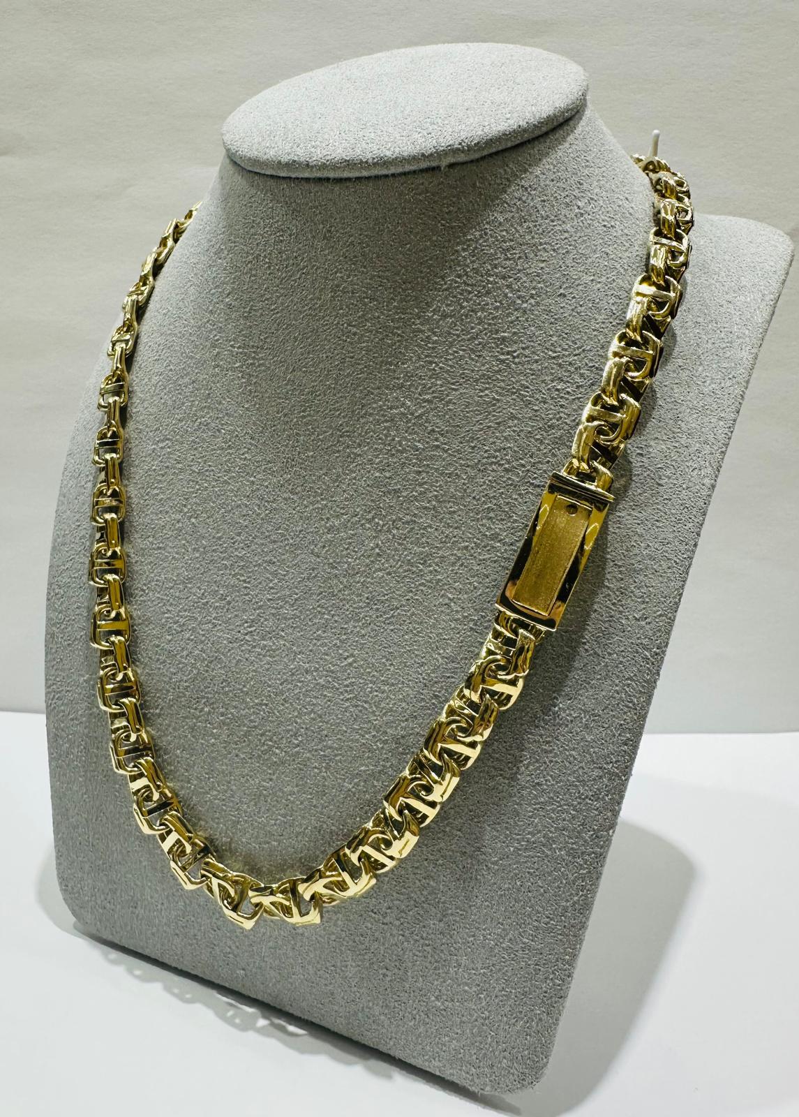 10K GOLD T-BONE LINK CHAIN- WEIGHT:  60.6gm   23"   7.25mm